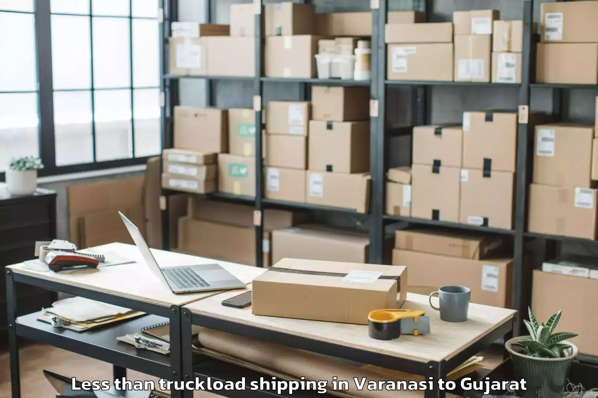 Book Varanasi to Khambhaliya Less Than Truckload Shipping Online